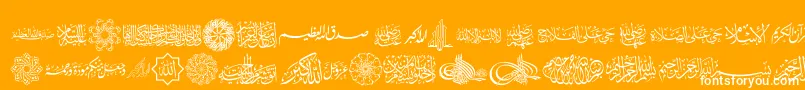 fuente AgaIslamicPhrases – Fuentes Blancas Sobre Fondo Naranja