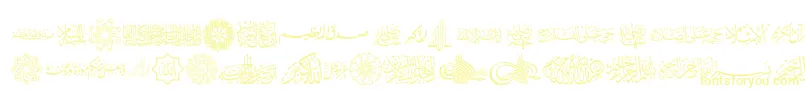 AgaIslamicPhrases Font – Yellow Fonts on White Background