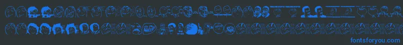 Memes Font – Blue Fonts on Black Background
