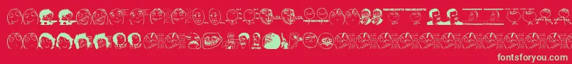 Memes Font – Green Fonts on Red Background