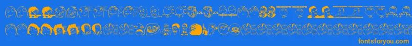 Memes Font – Orange Fonts on Blue Background