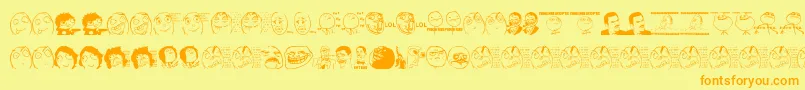Fonte Memes – fontes laranjas em um fundo amarelo