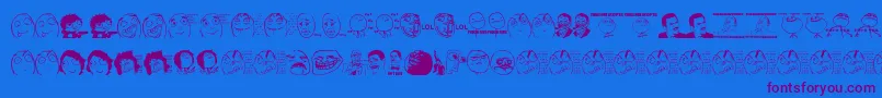 Memes Font – Purple Fonts on Blue Background