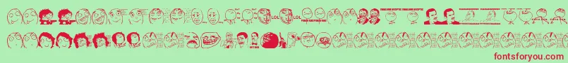 fuente Memes – Fuentes Rojas Sobre Fondo Verde