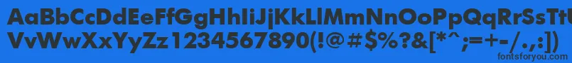 Czcionka UkrainianfuturisBold – czarne czcionki na niebieskim tle