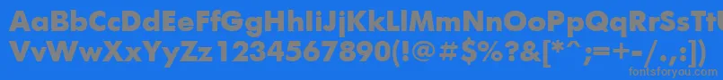 Czcionka UkrainianfuturisBold – szare czcionki na niebieskim tle