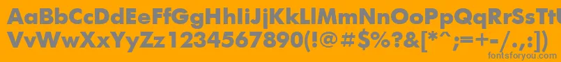 Czcionka UkrainianfuturisBold – szare czcionki na pomarańczowym tle