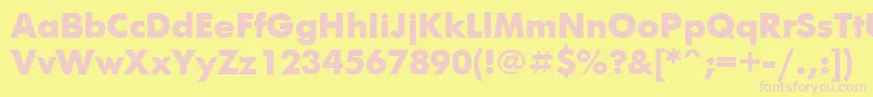 UkrainianfuturisBold Font – Pink Fonts on Yellow Background