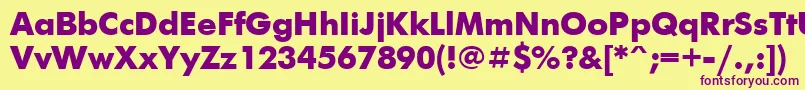 UkrainianfuturisBold Font – Purple Fonts on Yellow Background