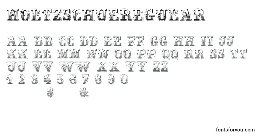 HoltzschueRegular-fontti – aakkoset, numerot, erikoismerkit