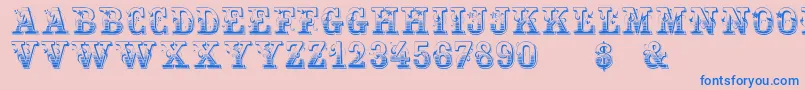 HoltzschueRegular Font – Blue Fonts on Pink Background