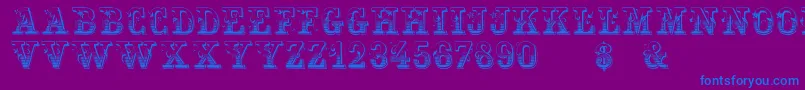 HoltzschueRegular-Schriftart – Blaue Schriften auf violettem Hintergrund