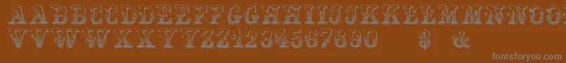 HoltzschueRegular-Schriftart – Graue Schriften auf braunem Hintergrund