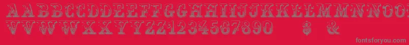 Fonte HoltzschueRegular – fontes cinzas em um fundo vermelho