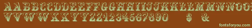 HoltzschueRegular-fontti – vihreät fontit ruskealla taustalla