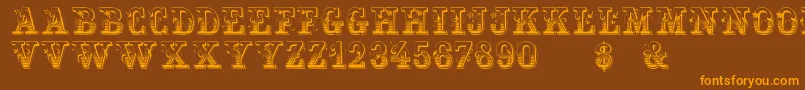 HoltzschueRegular Font – Orange Fonts on Brown Background