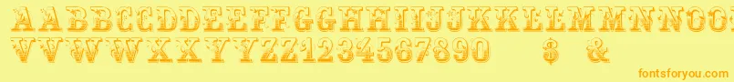 HoltzschueRegular Font – Orange Fonts on Yellow Background