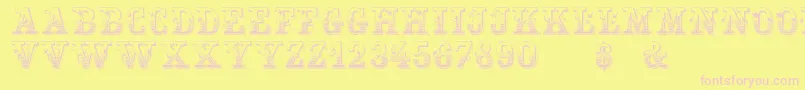 HoltzschueRegular-fontti – vaaleanpunaiset fontit keltaisella taustalla
