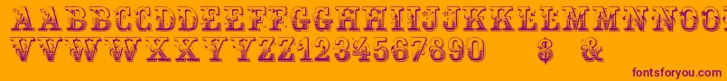 フォントHoltzschueRegular – オレンジの背景に紫のフォント