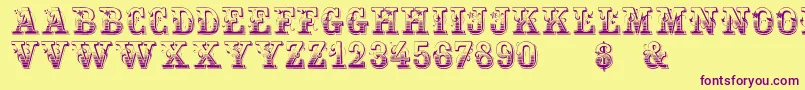 HoltzschueRegular Font – Purple Fonts on Yellow Background