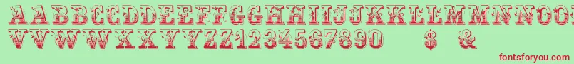 HoltzschueRegular Font – Red Fonts on Green Background