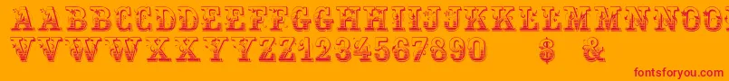 HoltzschueRegular Font – Red Fonts on Orange Background