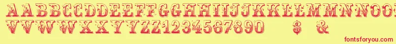 HoltzschueRegular Font – Red Fonts on Yellow Background