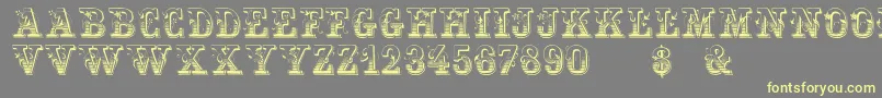 HoltzschueRegular-Schriftart – Gelbe Schriften auf grauem Hintergrund