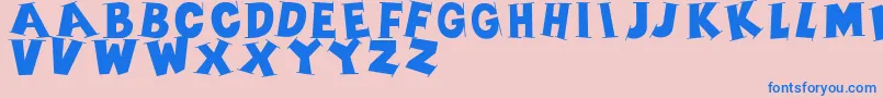 Fonte Serifscaps – fontes azuis em um fundo rosa