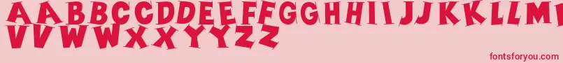 フォントSerifscaps – ピンクの背景に赤い文字