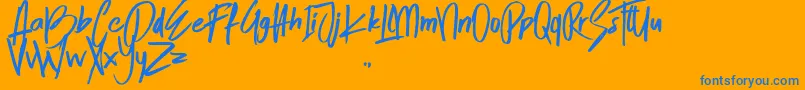 SkytreeOne Font – Blue Fonts on Orange Background