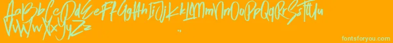 SkytreeOne Font – Green Fonts on Orange Background