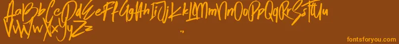 SkytreeOne Font – Orange Fonts on Brown Background