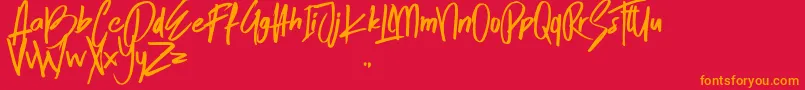 SkytreeOne Font – Orange Fonts on Red Background