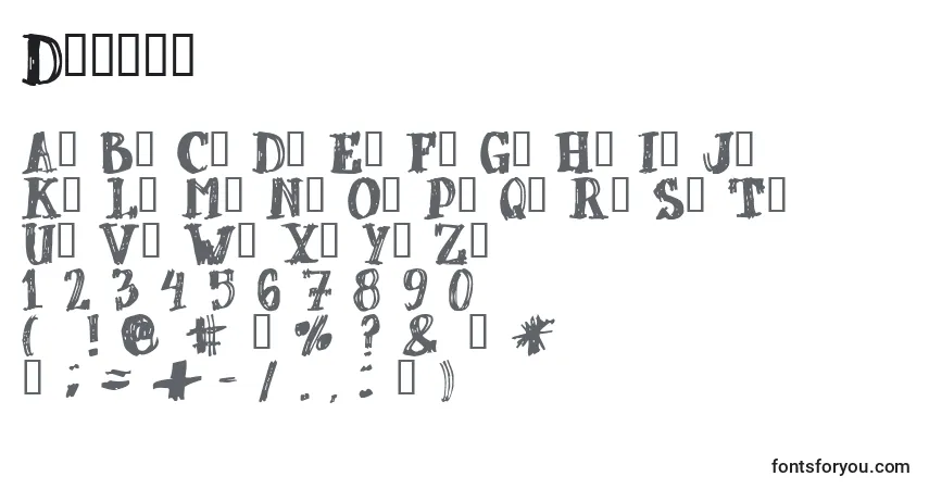 Schriftart Dubbel – Alphabet, Zahlen, spezielle Symbole