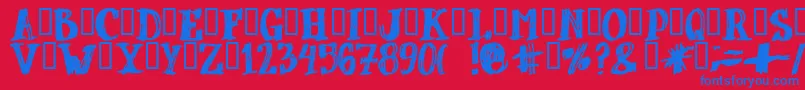 フォントDubbel – 赤い背景に青い文字