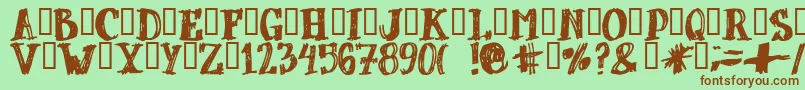 Шрифт Dubbel – коричневые шрифты на зелёном фоне