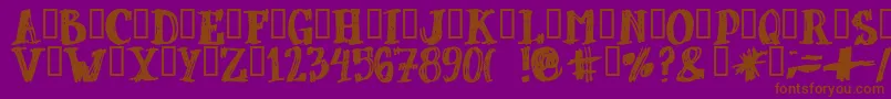 Dubbel-fontti – ruskeat fontit violetilla taustalla
