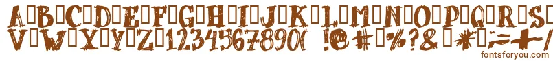 Dubbel-fontti – ruskeat fontit valkoisella taustalla