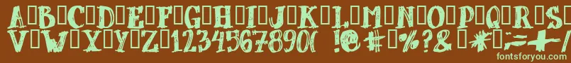 Dubbel-fontti – vihreät fontit ruskealla taustalla