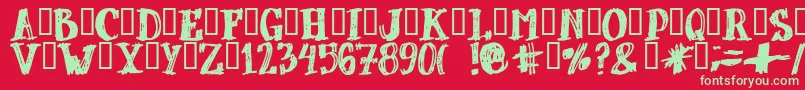 Dubbel Font – Green Fonts on Red Background