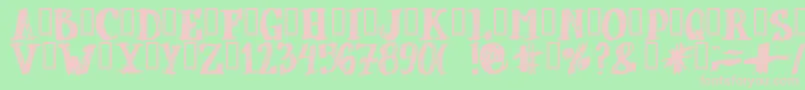 Więcej informacji o czcionce Dubbel Czcionka Dubbel – różowe czcionki na zielonym tle