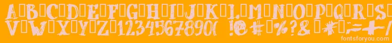 Dubbel Font – Pink Fonts on Orange Background