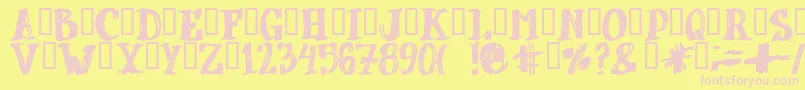 Czcionka Dubbel – różowe czcionki na żółtym tle