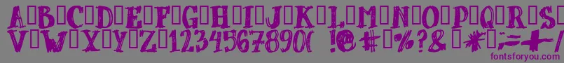 Czcionka Dubbel – fioletowe czcionki na szarym tle
