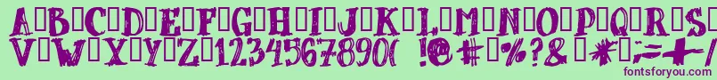 Dubbel Font – Purple Fonts on Green Background