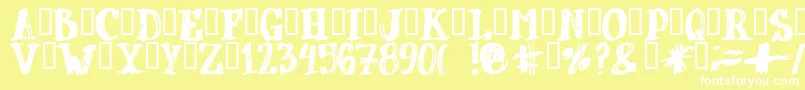 Dubbel Font – White Fonts on Yellow Background