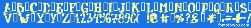 Dubbel Font – Yellow Fonts on Blue Background