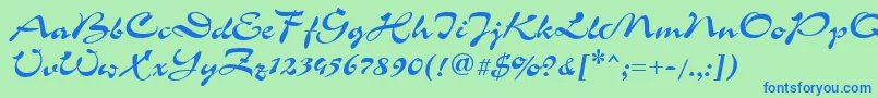 CorridacttRegular Font – Blue Fonts on Green Background