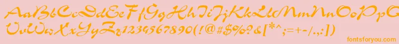 CorridacttRegular-Schriftart – Orangefarbene Schriften auf rosa Hintergrund